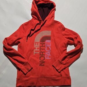 The North Face Red Pullover Hoodie with Graphic Logo